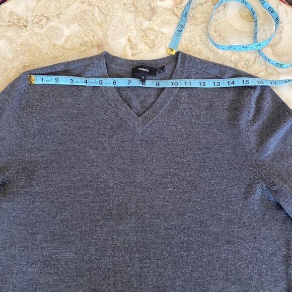 Theory 100% Merino Wool Classic V-Neck Sweater - Picture 11 of 13